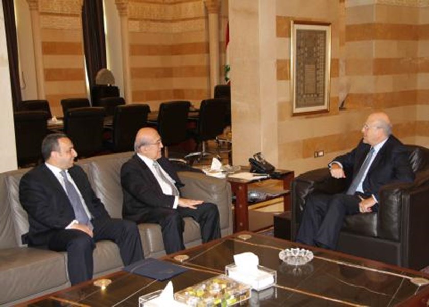 Mikati receives invitation to attend Arab Banking Conference. Torbey: voices optimism on economy - Beirut, Lebanon - October 26, 2013